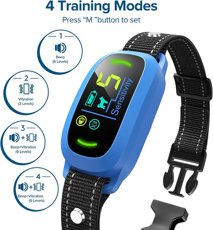 Dog Bark Collar, Rechargeable Smart Collar, Anti Barking Training Collar with 5 Adjustable Sensitivity Beep Vibration, Bark Collar for Large Medium Small Dogs (Black)