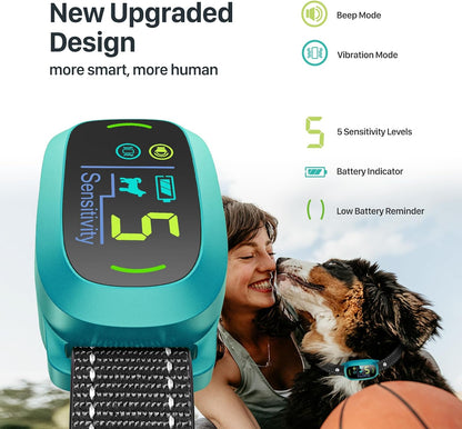 Dog Bark Collar, Rechargeable Smart Collar, Anti Barking Training Collar with 5 Adjustable Sensitivity Beep Vibration, Bark Collar for Large Medium Small Dogs (Black)