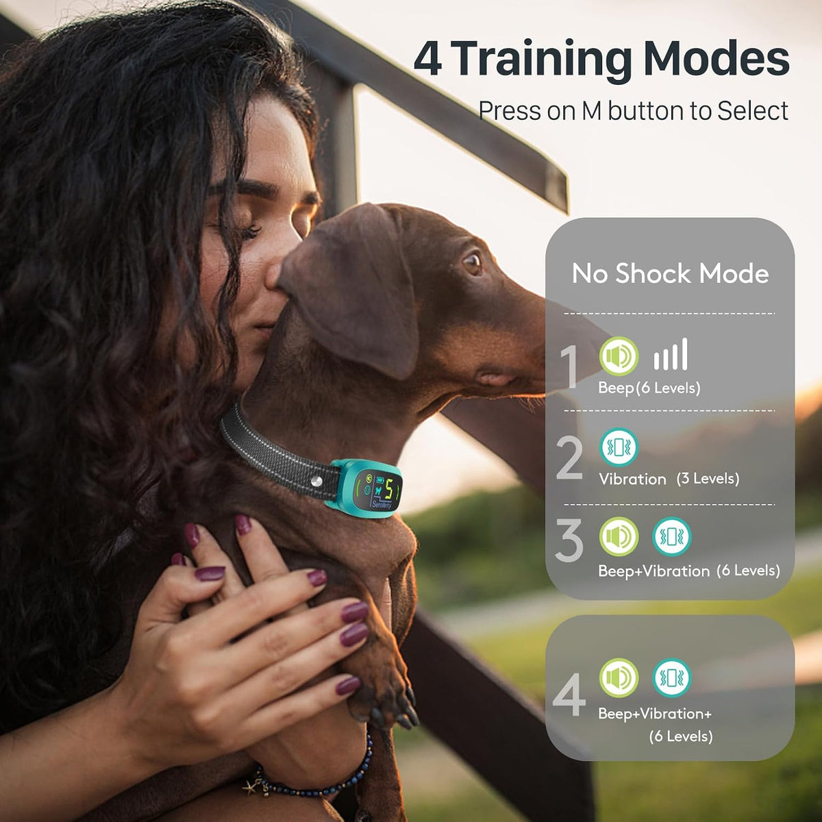 Dog Bark Collar, Rechargeable Smart Collar, Anti Barking Training Collar with 5 Adjustable Sensitivity Beep Vibration, Bark Collar for Large Medium Small Dogs (Black)