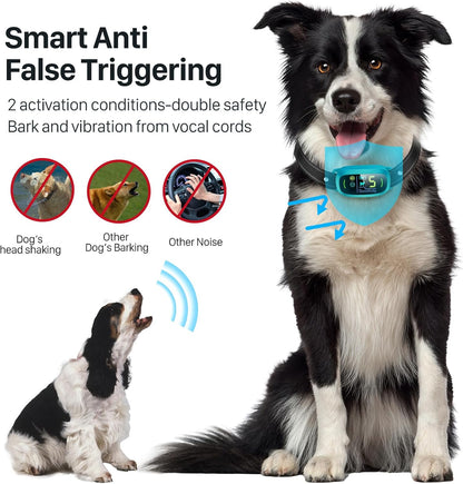 Dog Bark Collar, Rechargeable Smart Collar, Anti Barking Training Collar with 5 Adjustable Sensitivity Beep Vibration, Bark Collar for Large Medium Small Dogs (Black)