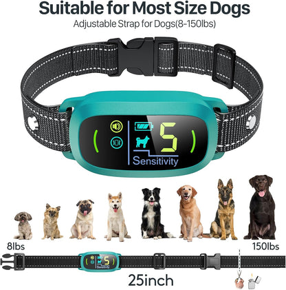Dog Bark Collar, Rechargeable Smart Collar, Anti Barking Training Collar with 5 Adjustable Sensitivity Beep Vibration, Bark Collar for Large Medium Small Dogs (Black)