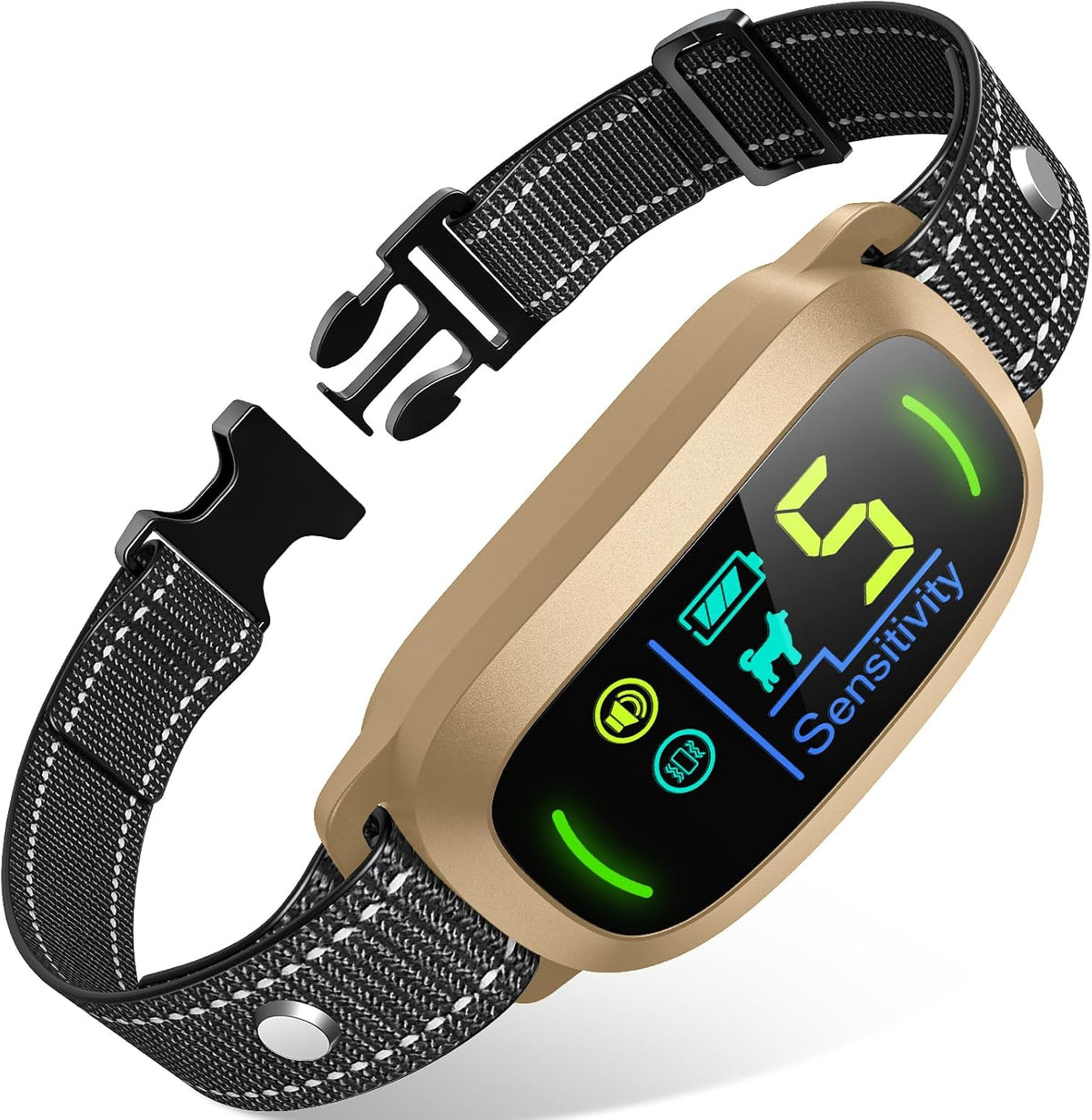 Dog Bark Collar, Rechargeable Smart Collar, Anti Barking Training Collar with 5 Adjustable Sensitivity Beep Vibration, Bark Collar for Large Medium Small Dogs (Black)