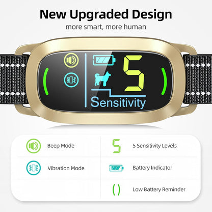 Dog Bark Collar, Rechargeable Smart Collar, Anti Barking Training Collar with 5 Adjustable Sensitivity Beep Vibration, Bark Collar for Large Medium Small Dogs (Black)