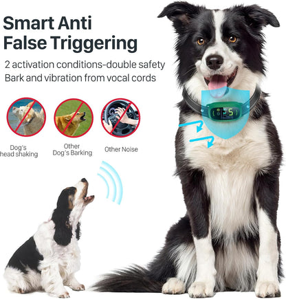 Dog Bark Collar, Rechargeable Smart Collar, Anti Barking Training Collar with 5 Adjustable Sensitivity Beep Vibration, Bark Collar for Large Medium Small Dogs (Black)