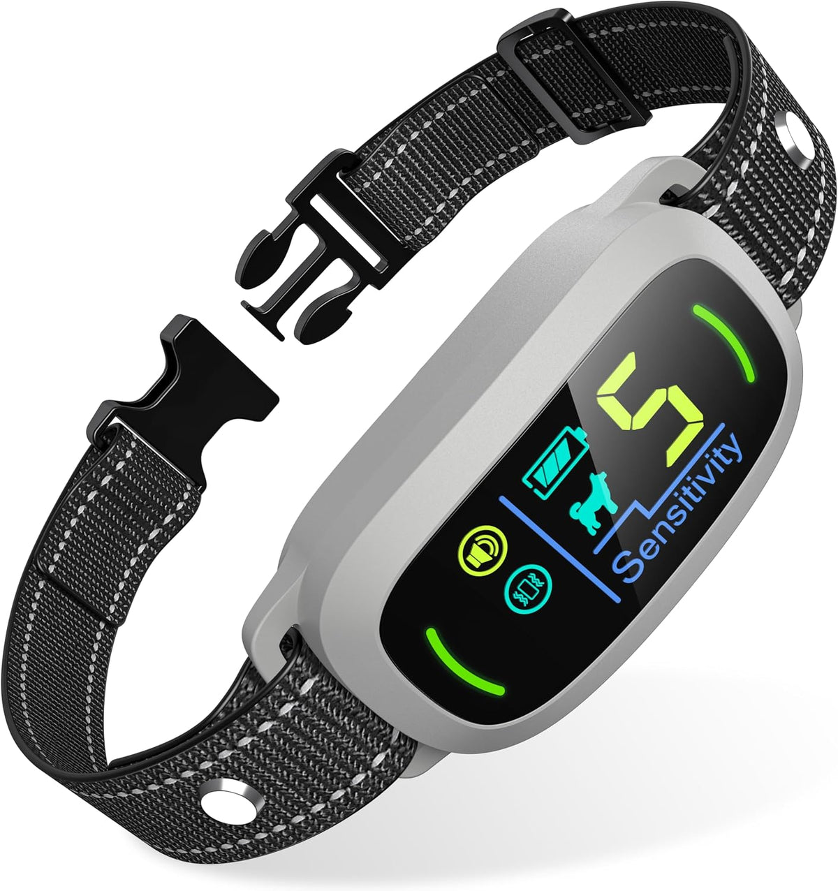 Dog Bark Collar, Rechargeable Smart Collar, Anti Barking Training Collar with 5 Adjustable Sensitivity Beep Vibration, Bark Collar for Large Medium Small Dogs (Black)