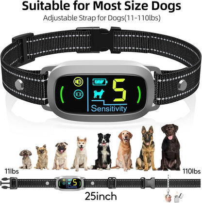 Dog Bark Collar, Rechargeable Smart Collar, Anti Barking Training Collar with 5 Adjustable Sensitivity Beep Vibration, Bark Collar for Large Medium Small Dogs (Black)