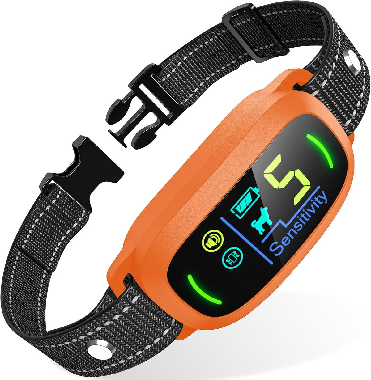 Dog Bark Collar, Rechargeable Smart Collar, Anti Barking Training Collar with 5 Adjustable Sensitivity Beep Vibration, Bark Collar for Large Medium Small Dogs (Black)