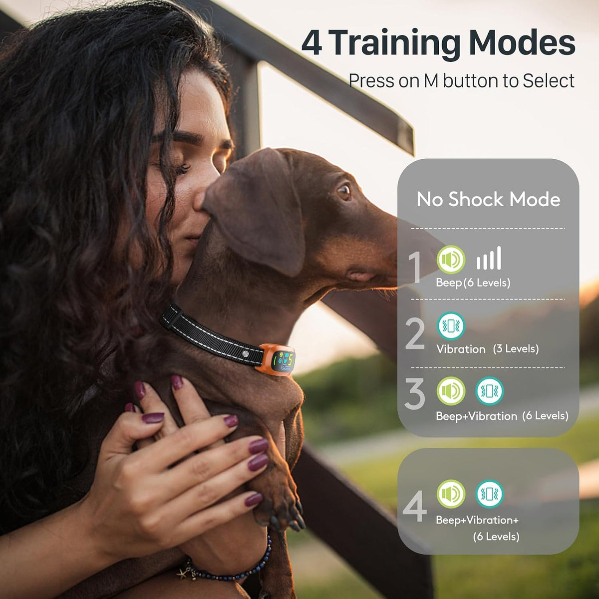 Dog Bark Collar, Rechargeable Smart Collar, Anti Barking Training Collar with 5 Adjustable Sensitivity Beep Vibration, Bark Collar for Large Medium Small Dogs (Black)