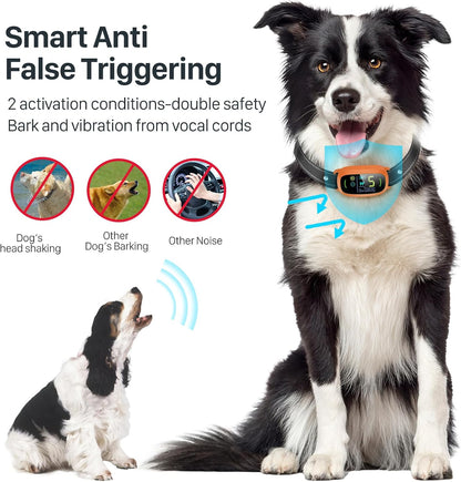 Dog Bark Collar, Rechargeable Smart Collar, Anti Barking Training Collar with 5 Adjustable Sensitivity Beep Vibration, Bark Collar for Large Medium Small Dogs (Black)