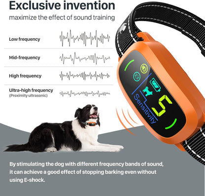 Dog Bark Collar, Rechargeable Smart Collar, Anti Barking Training Collar with 5 Adjustable Sensitivity Beep Vibration, Bark Collar for Large Medium Small Dogs (Black)