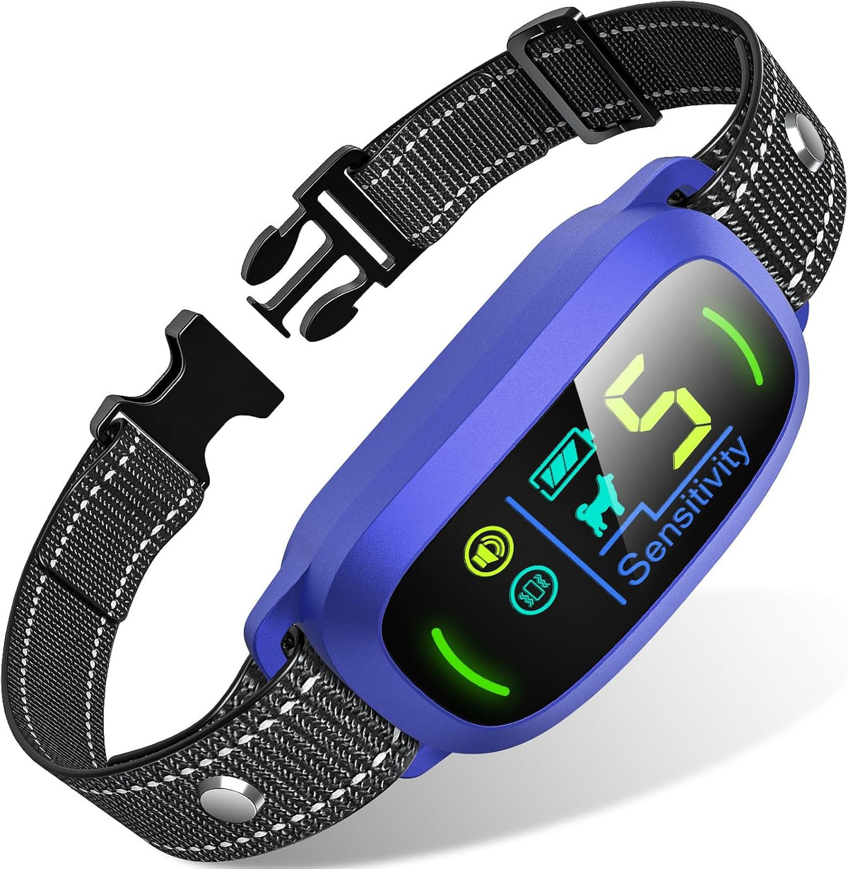 Dog Bark Collar, Rechargeable Smart Collar, Anti Barking Training Collar with 5 Adjustable Sensitivity Beep Vibration, Bark Collar for Large Medium Small Dogs (Black)
