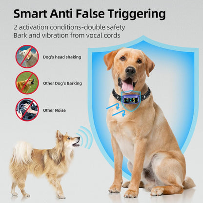Dog Bark Collar, Rechargeable Smart Collar, Anti Barking Training Collar with 5 Adjustable Sensitivity Beep Vibration, Bark Collar for Large Medium Small Dogs (Black)