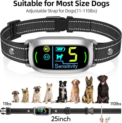 Dog Bark Collar, Rechargeable Smart Collar, Anti Barking Training Collar with 5 Adjustable Sensitivity Beep Vibration, Bark Collar for Large Medium Small Dogs (Black)