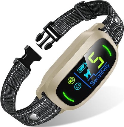 Dog Bark Collar, Rechargeable Smart Collar, Anti Barking Training Collar with 5 Adjustable Sensitivity Beep Vibration, Bark Collar for Large Medium Small Dogs (Black)