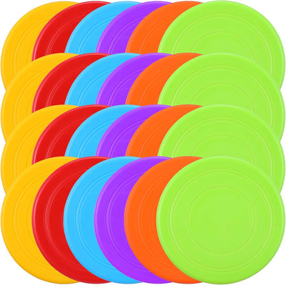 24pcs Pet Flying Disc 7 Inch Silicone Flying Disks Bulk for Dog Outdoor Backyard Lawn Sports, 6 Colors