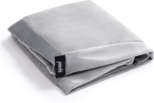 Waterproof Dog Bed Cover Replacement Washable - Indoor Soft Plush Pet Bed Cover with Zipper Closure - Easy to Clean - Large - 36"x 27"x 3", Grey