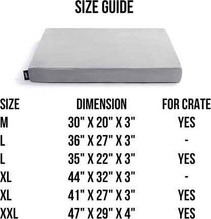 Waterproof Dog Bed Cover Replacement Washable - Indoor Soft Plush Pet Bed Cover with Zipper Closure - Easy to Clean - Large - 36"x 27"x 3", Grey