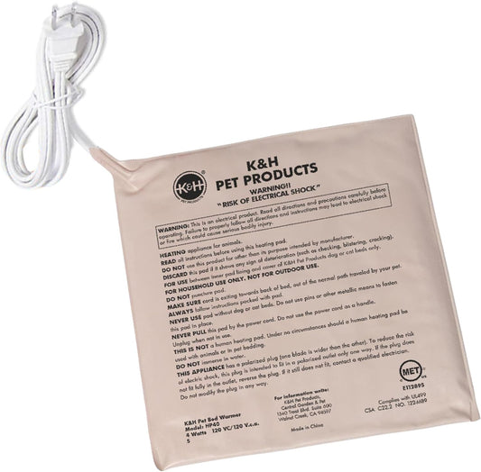 K&H Pet Bed Warmer, Safety Listed, Cat Heating Pad, Small 9x8.5in Tan