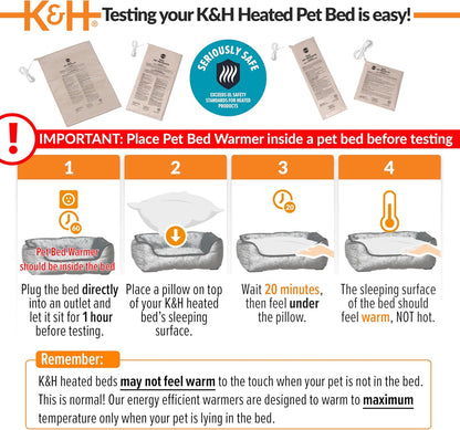 K&H Pet Bed Warmer, Safety Listed, Cat Heating Pad, Small 9x8.5in Tan