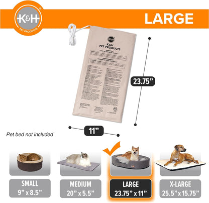 K&H Pet Bed Warmer, Safety Listed, Cat Heating Pad, Small 9x8.5in Tan