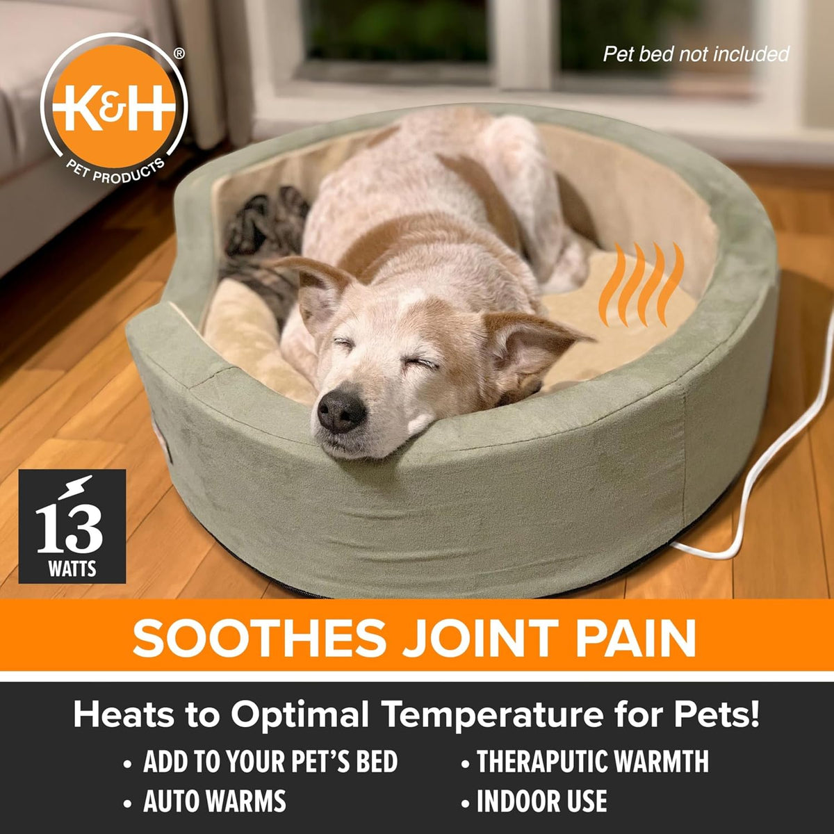 K&H Pet Bed Warmer, Safety Listed, Cat Heating Pad, Small 9x8.5in Tan