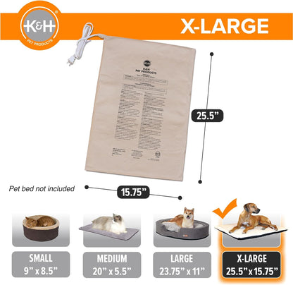 K&H Pet Bed Warmer, Safety Listed, Cat Heating Pad, Small 9x8.5in Tan