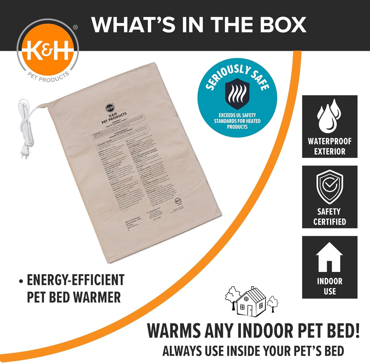 K&H Pet Bed Warmer, Safety Listed, Cat Heating Pad, Small 9x8.5in Tan