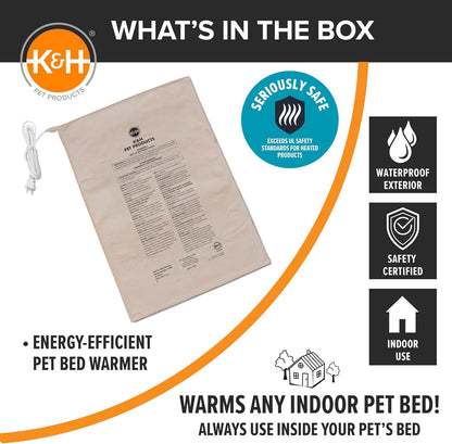 K&H Pet Bed Warmer, Safety Listed, Cat Heating Pad, Small 9x8.5in Tan