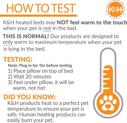 K&H Pet Bed Warmer, Safety Listed, Cat Heating Pad, Small 9x8.5in Tan