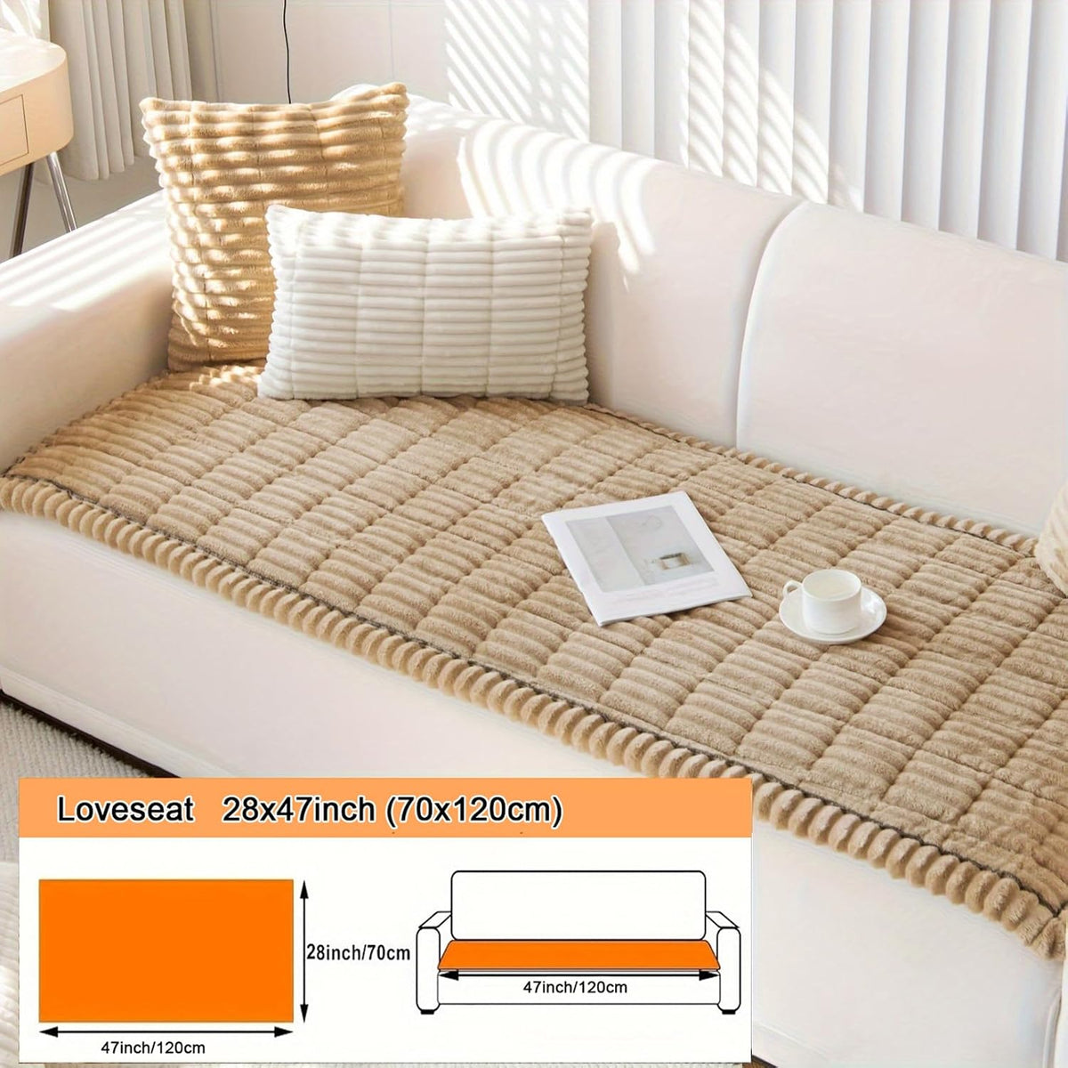 ZQFFB Couch Cover for Dogs Washable Non-Slip Pet Friendly Sofa Protector