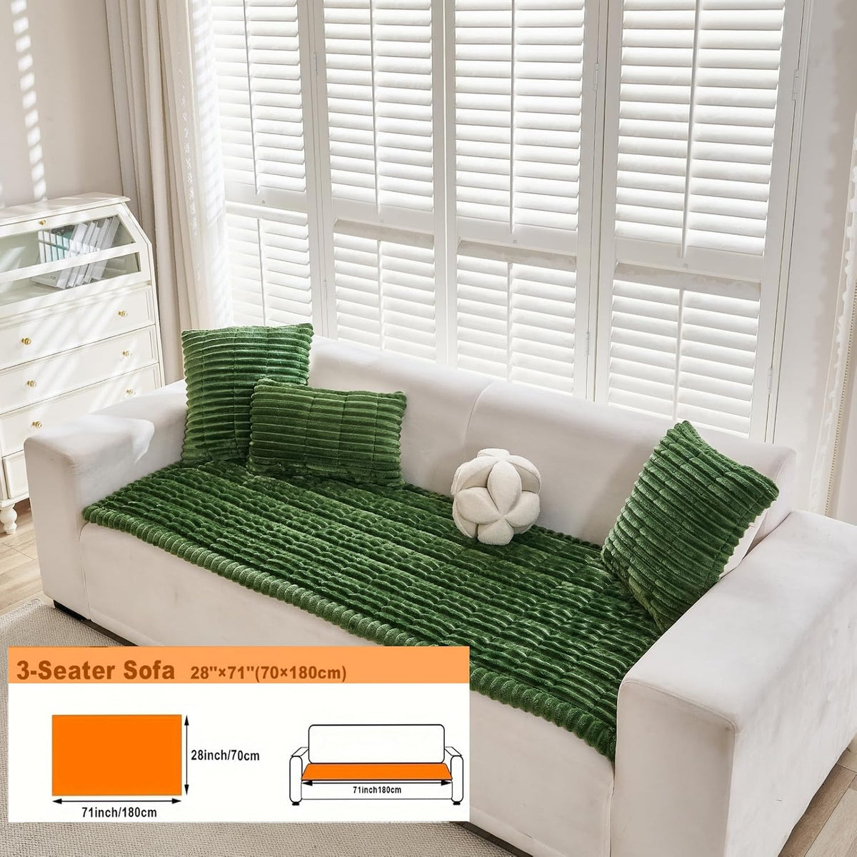 ZQFFB Couch Cover for Dogs Washable Non-Slip Pet Friendly Sofa Protector