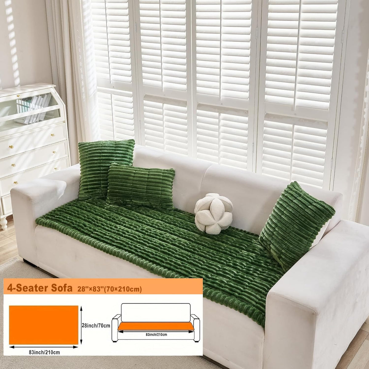 ZQFFB Couch Cover for Dogs Washable Non-Slip Pet Friendly Sofa Protector