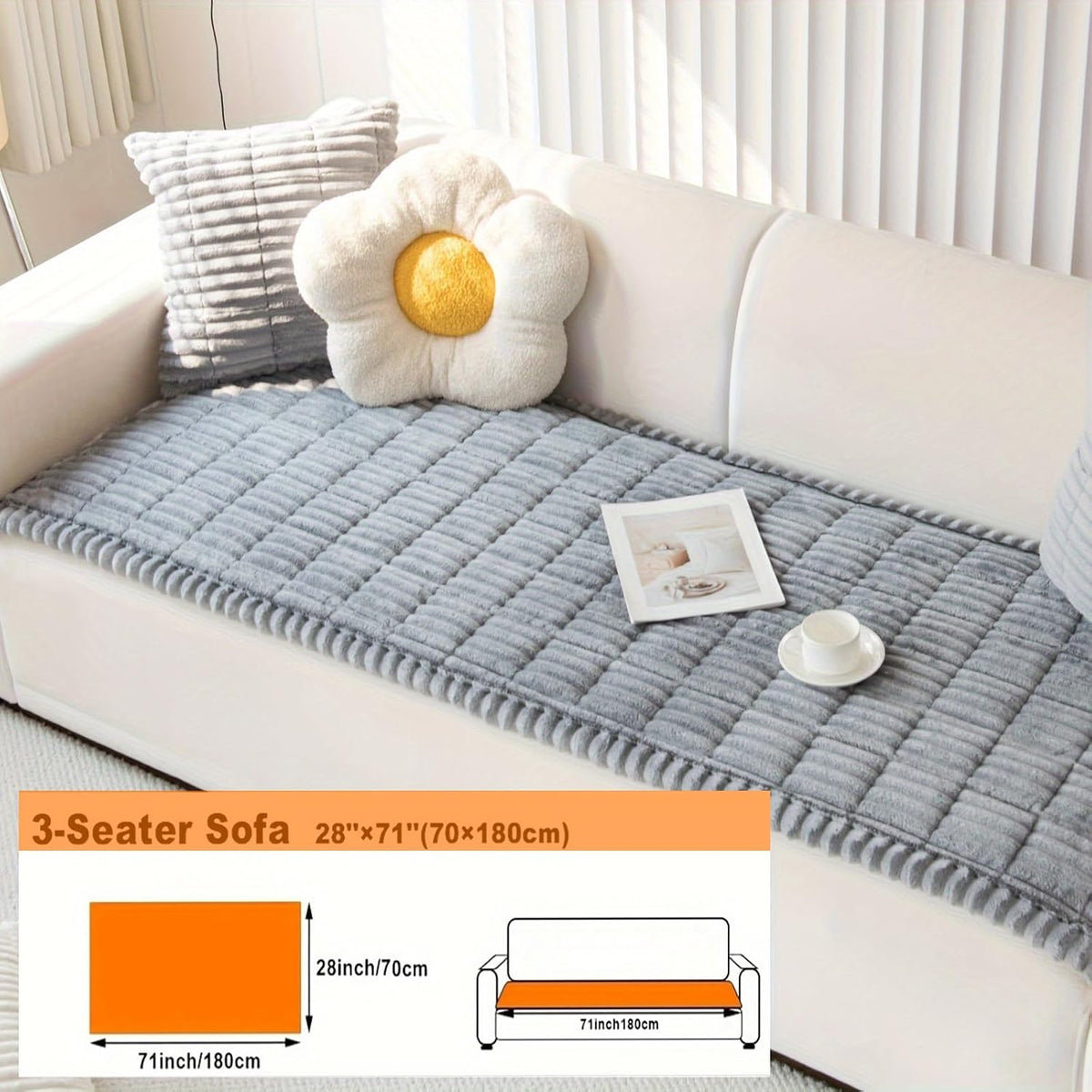 ZQFFB Couch Cover for Dogs Washable Non-Slip Pet Friendly Sofa Protector