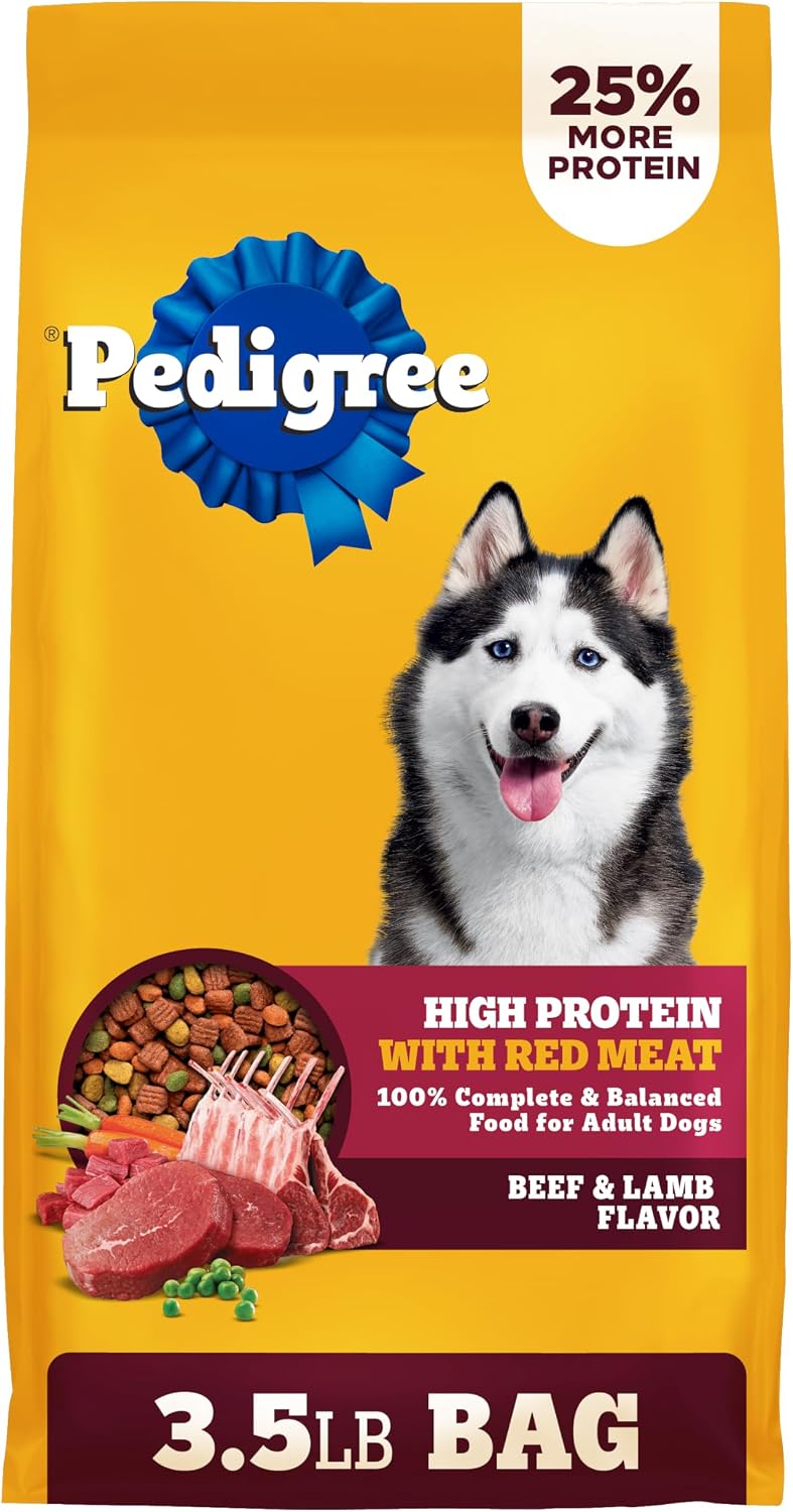 High Protein Adult Dry Dog Food, Beef and Lamb, 18 lb