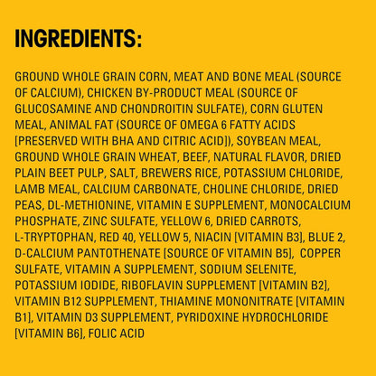 High Protein Adult Dry Dog Food, Beef and Lamb, 18 lb