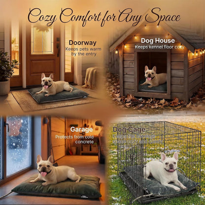 Outdoor Heated Pet Heating Pad for Medium Dogs & Cats, Waterproof Heated Bed with Auto Temp Control & Chew-Resistant Cord, Warm Bed for Pet Houses & Garages, 35W (19.6" x 15.7")