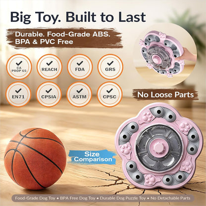 KADTC 3-Level Dog Puzzle Toy, Spin to Release Treat Dispenser & Slow Feeder