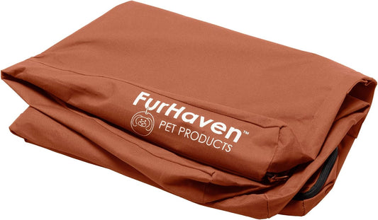 Replacement Dog Bed Cover Water-Resistant Indoor/Outdoor Logo Print Oxford Polycanvas Mattress, Washable - Stone Gray, Medium