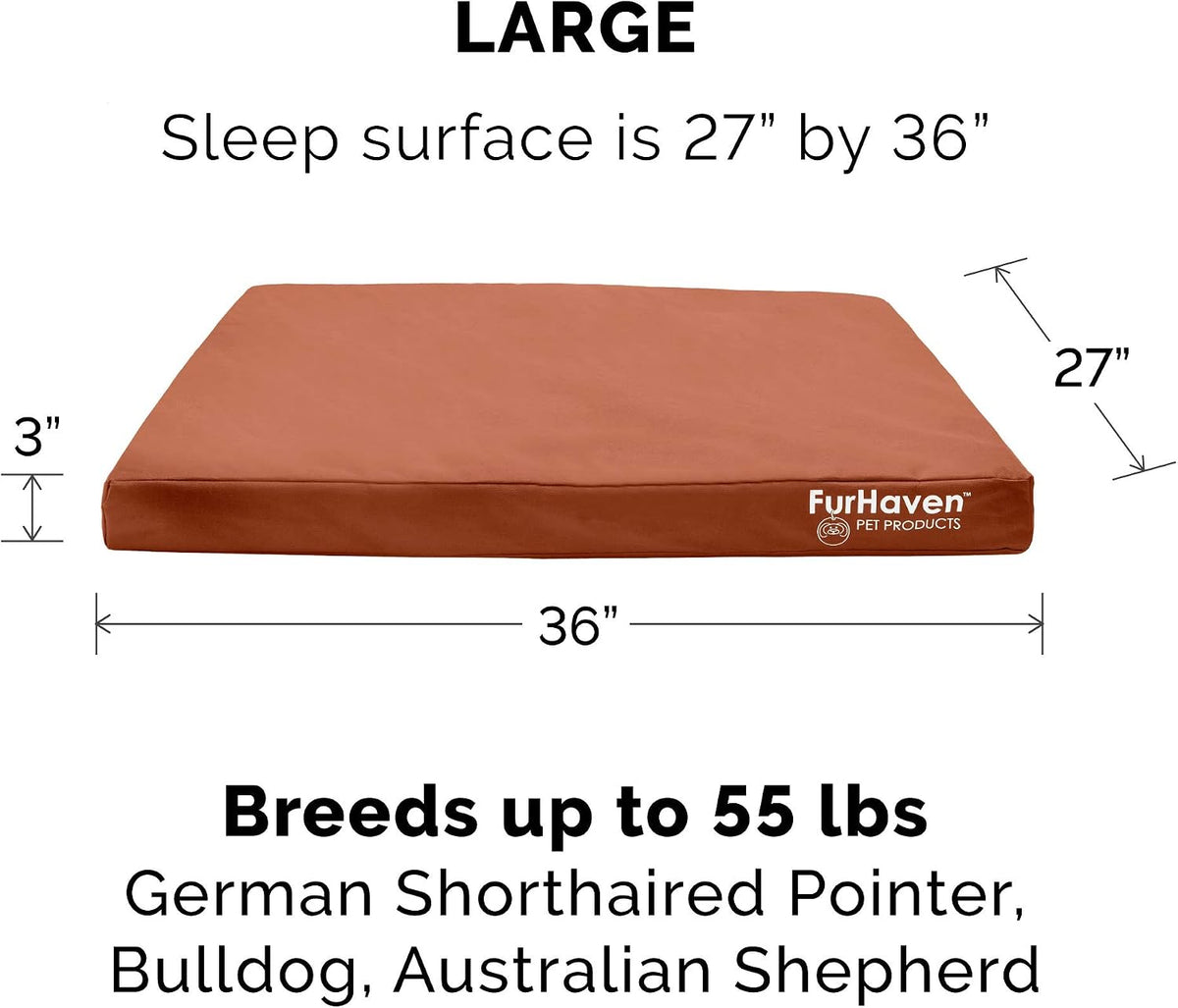 Replacement Dog Bed Cover Water-Resistant Indoor/Outdoor Logo Print Oxford Polycanvas Mattress, Washable - Stone Gray, Medium