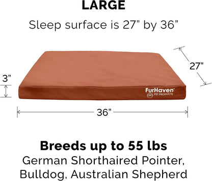 Replacement Dog Bed Cover Water-Resistant Indoor/Outdoor Logo Print Oxford Polycanvas Mattress, Washable - Stone Gray, Medium