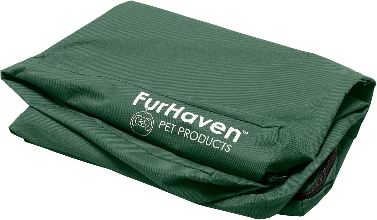 Replacement Dog Bed Cover Water-Resistant Indoor/Outdoor Logo Print Oxford Polycanvas Mattress, Washable - Stone Gray, Medium