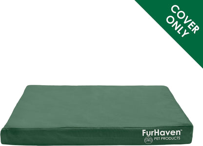 Replacement Dog Bed Cover Water-Resistant Indoor/Outdoor Logo Print Oxford Polycanvas Mattress, Washable - Stone Gray, Medium