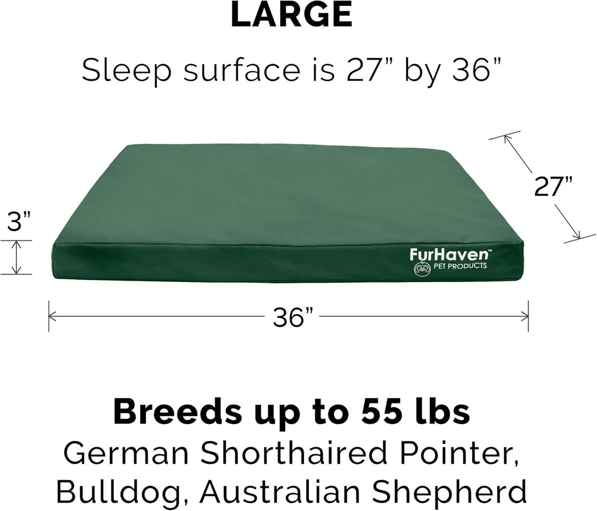 Replacement Dog Bed Cover Water-Resistant Indoor/Outdoor Logo Print Oxford Polycanvas Mattress, Washable - Stone Gray, Medium