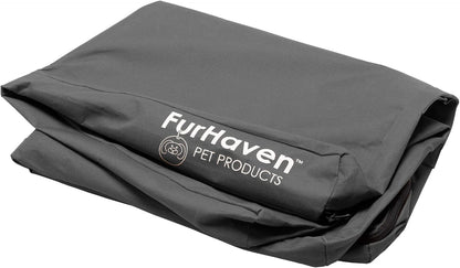 Replacement Dog Bed Cover Water-Resistant Indoor/Outdoor Logo Print Oxford Polycanvas Mattress, Washable - Stone Gray, Medium