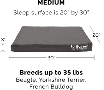 Replacement Dog Bed Cover Water-Resistant Indoor/Outdoor Logo Print Oxford Polycanvas Mattress, Washable - Stone Gray, Medium
