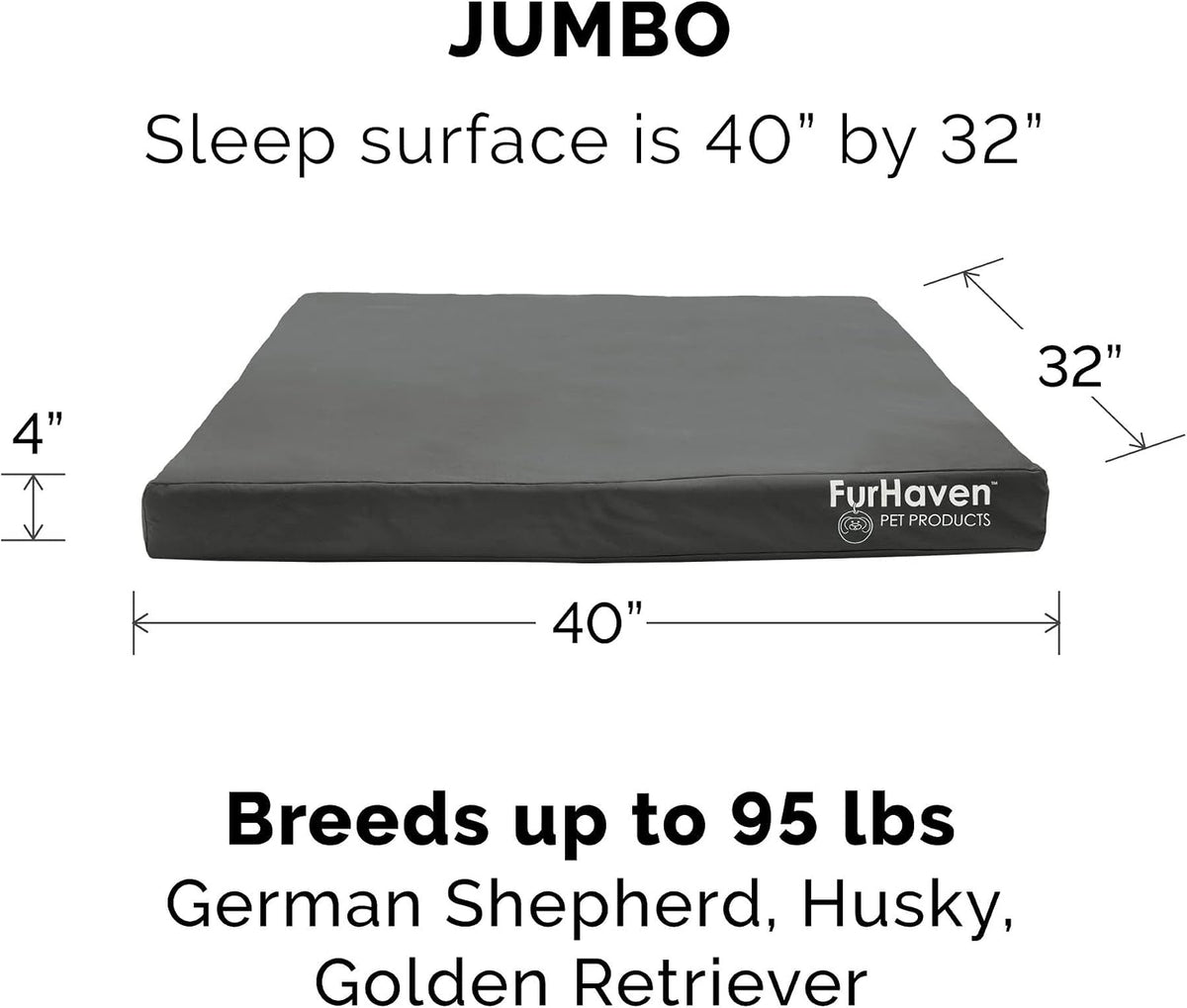 Replacement Dog Bed Cover Water-Resistant Indoor/Outdoor Logo Print Oxford Polycanvas Mattress, Washable - Stone Gray, Medium