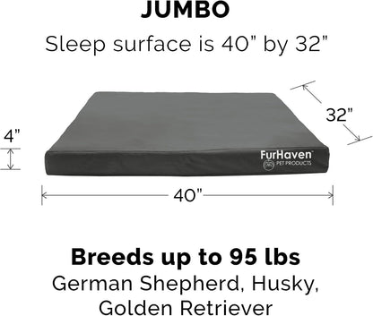 Replacement Dog Bed Cover Water-Resistant Indoor/Outdoor Logo Print Oxford Polycanvas Mattress, Washable - Stone Gray, Medium