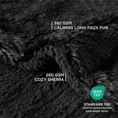 Waterproof Dog Blankets for Large Dogs, Fluffy Faux Fur, 50×60" | Plush Fuzzy Reversible Pet Blankets for Couch and Dog Bed, Soft Calming Throw Cat Blanket Washable, Dog Gift, Tie-dye Grey