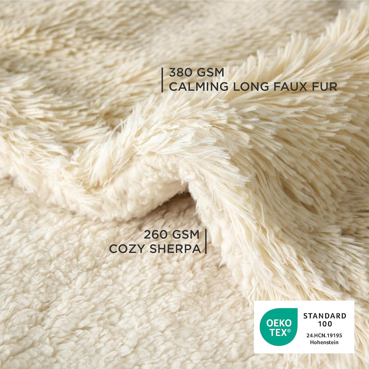 Waterproof Dog Blankets for Large Dogs, Fluffy Faux Fur, 50×60" | Plush Fuzzy Reversible Pet Blankets for Couch and Dog Bed, Soft Calming Throw Cat Blanket Washable, Dog Gift, Tie-dye Grey