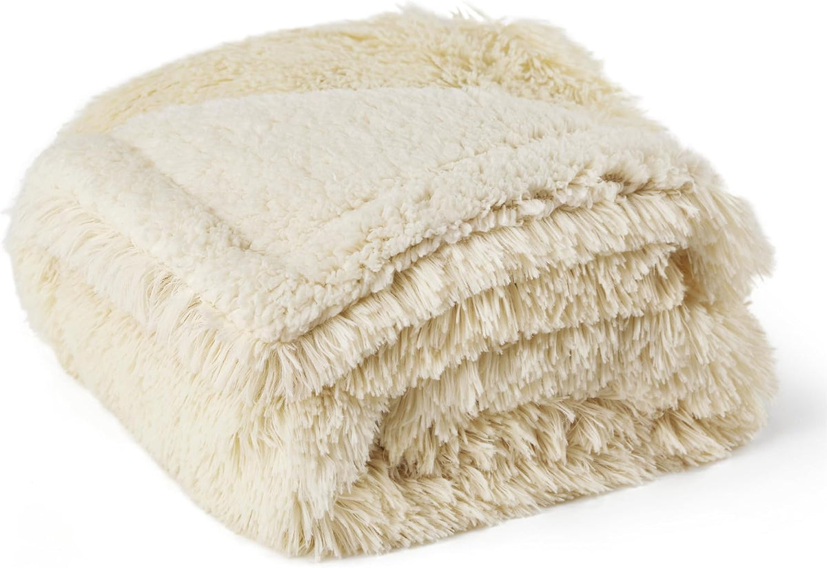 Waterproof Dog Blankets for Large Dogs, Fluffy Faux Fur, 50×60" | Plush Fuzzy Reversible Pet Blankets for Couch and Dog Bed, Soft Calming Throw Cat Blanket Washable, Dog Gift, Tie-dye Grey